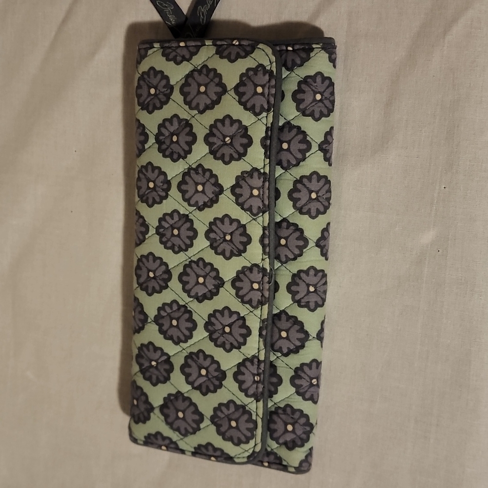 Vera Bradley Teal Floral Tri Fold Wallet